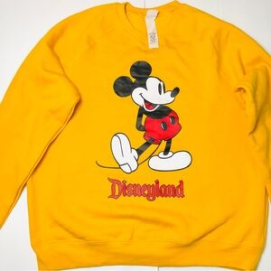 Disney Men's Yellow Crewneck Sweater with Mickey Mouse
